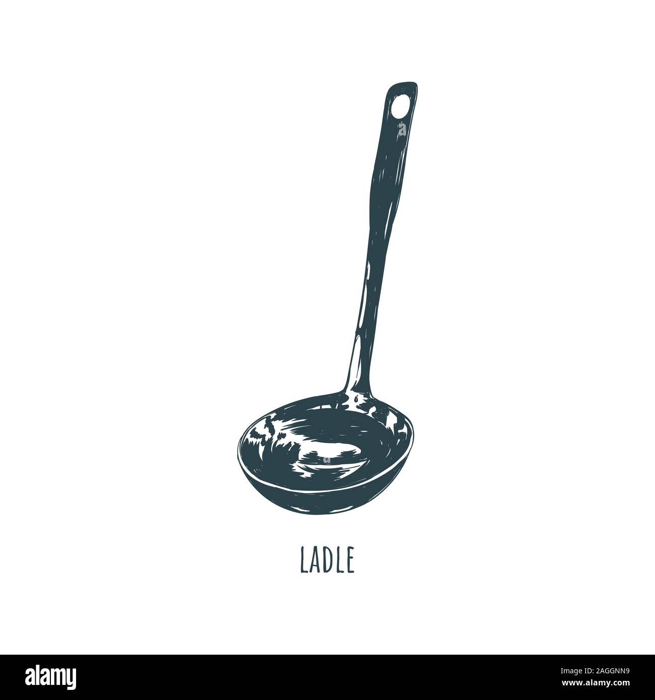 ladle sketch vector illustration. soup ladle Stock Vector Image & Art Alamy