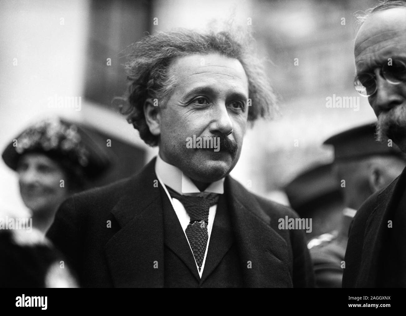 Vintage photo of theoretical physicist Albert Einstein (1879 – 1955). Photo by Harris & Ewing taken in Washington DC circa 1921. Stock Photo