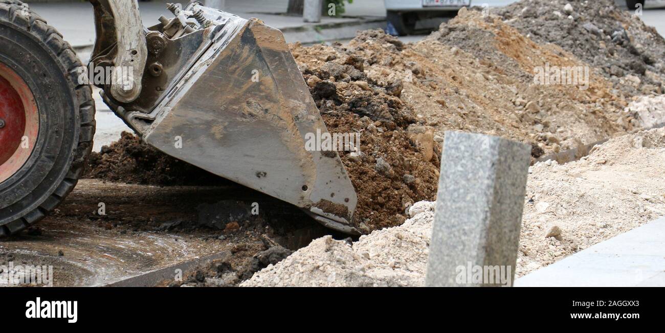 repairing street road, municipal work ,construction site image Stock ...