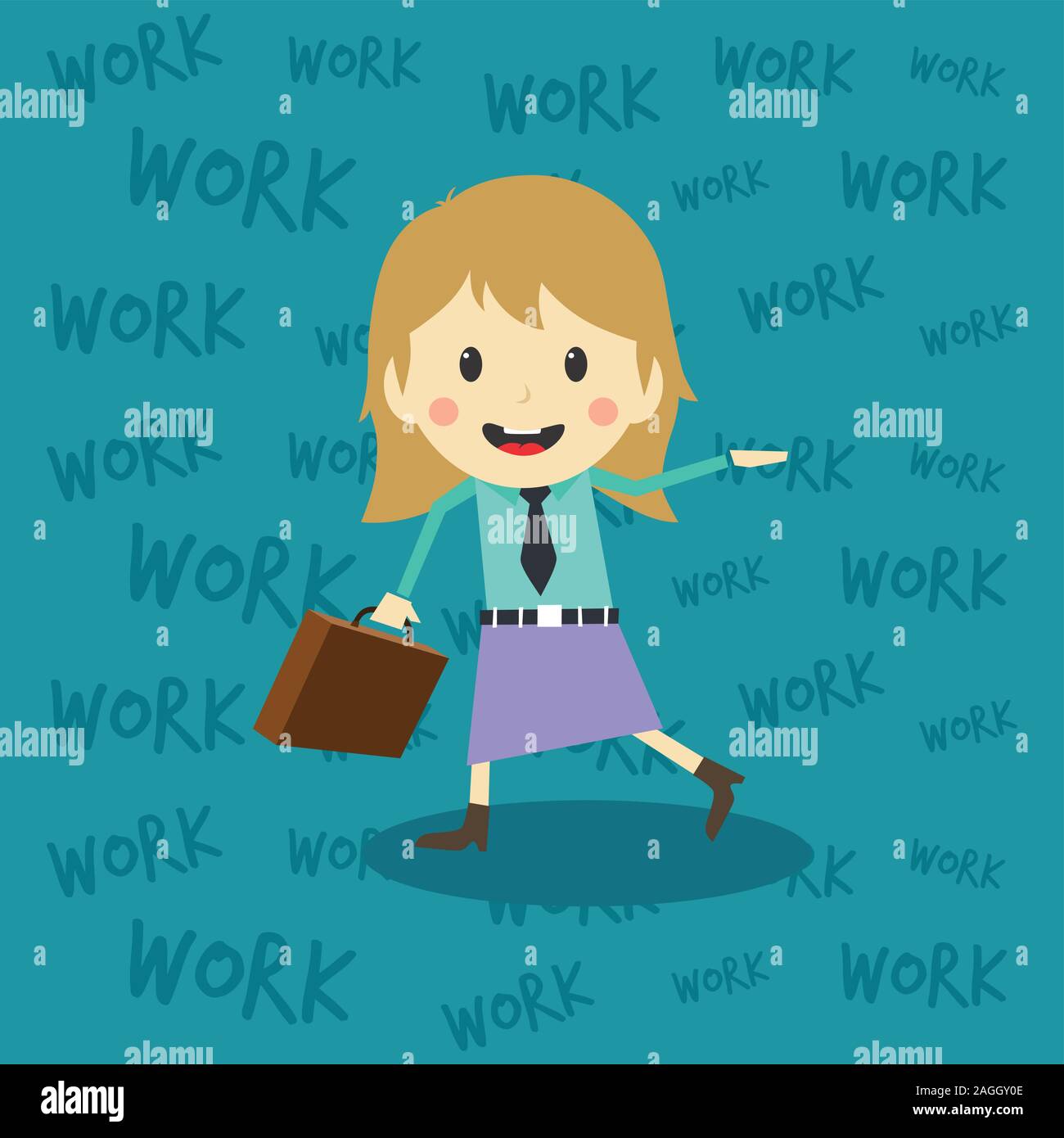 office worker on the job full task employee cartoon vector Stock Vector ...