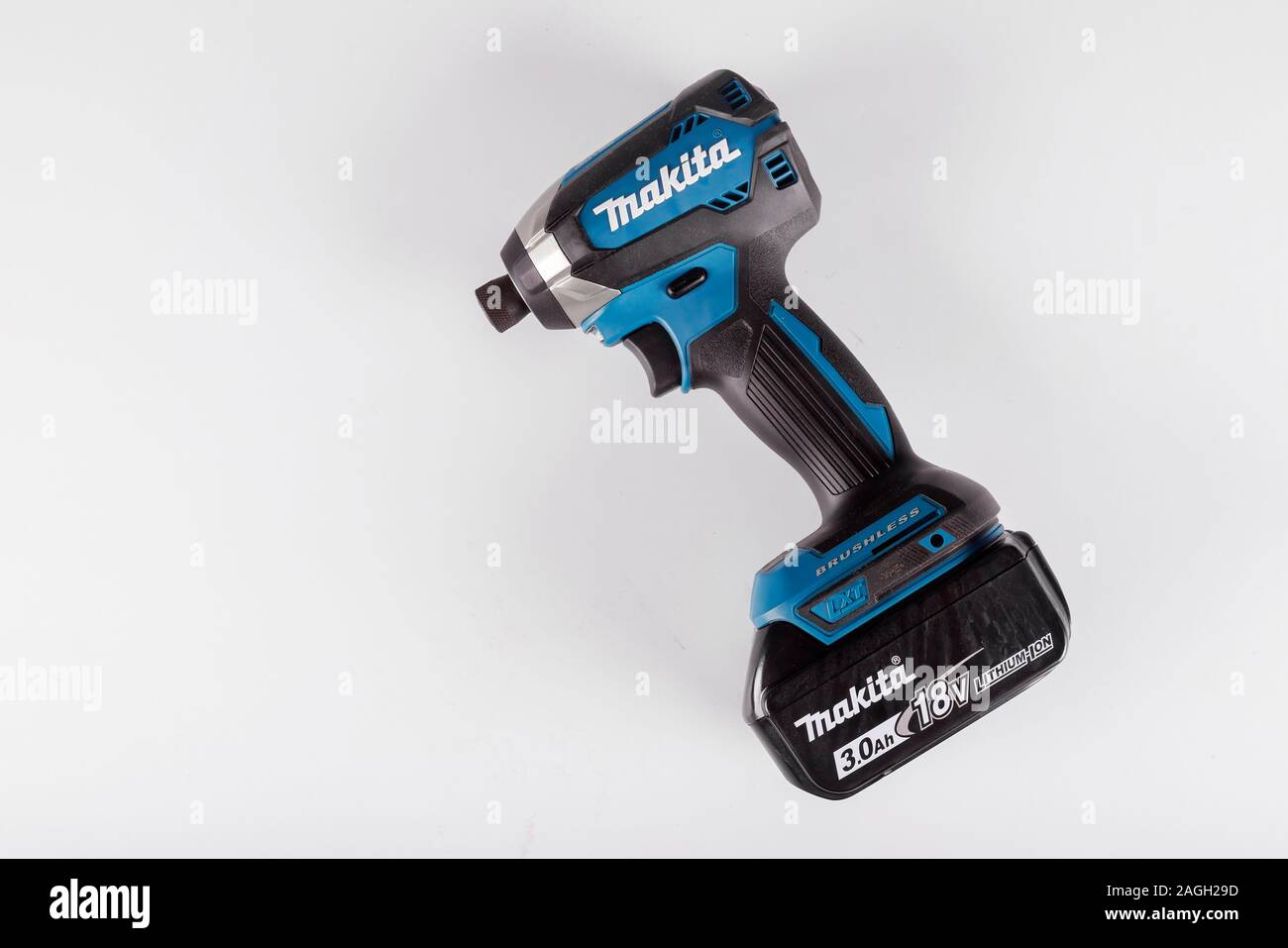 New York NY DEC 19 2019: Cordless brushless drill Makita Corporation is a  manufacturer of professional and consumer power tools in 1915, it is Anjo,  Japan Stock Photo - Alamy