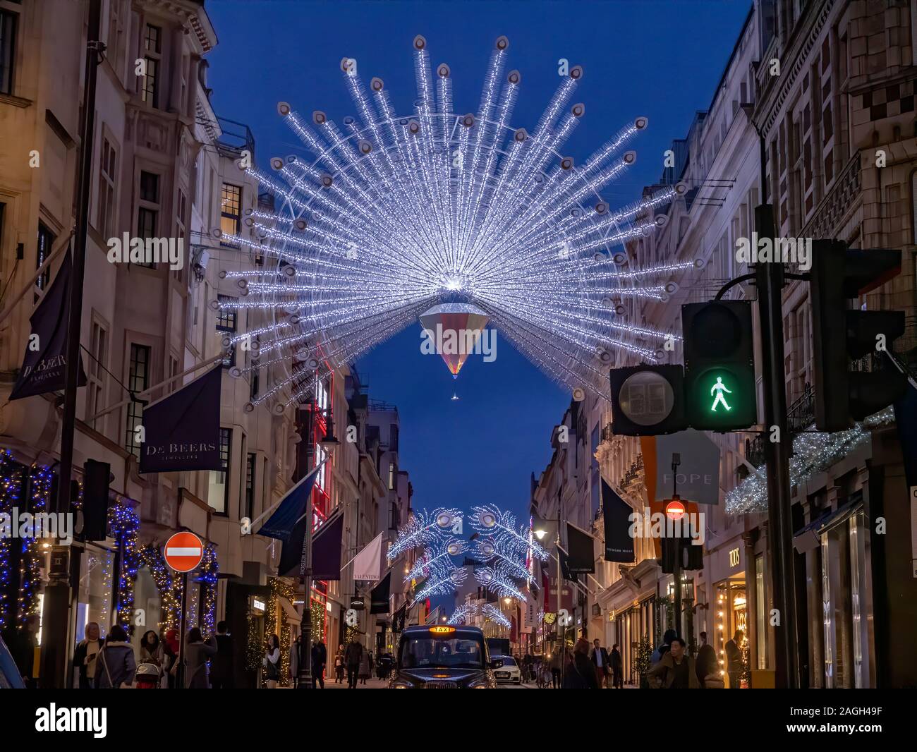 Christmas lights in Piccadilly London England UK Stock Photo Alamy