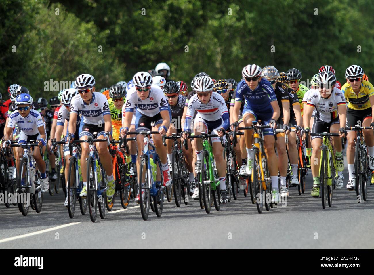 womens tour of britain cycle race, may 2015 Stock Photo