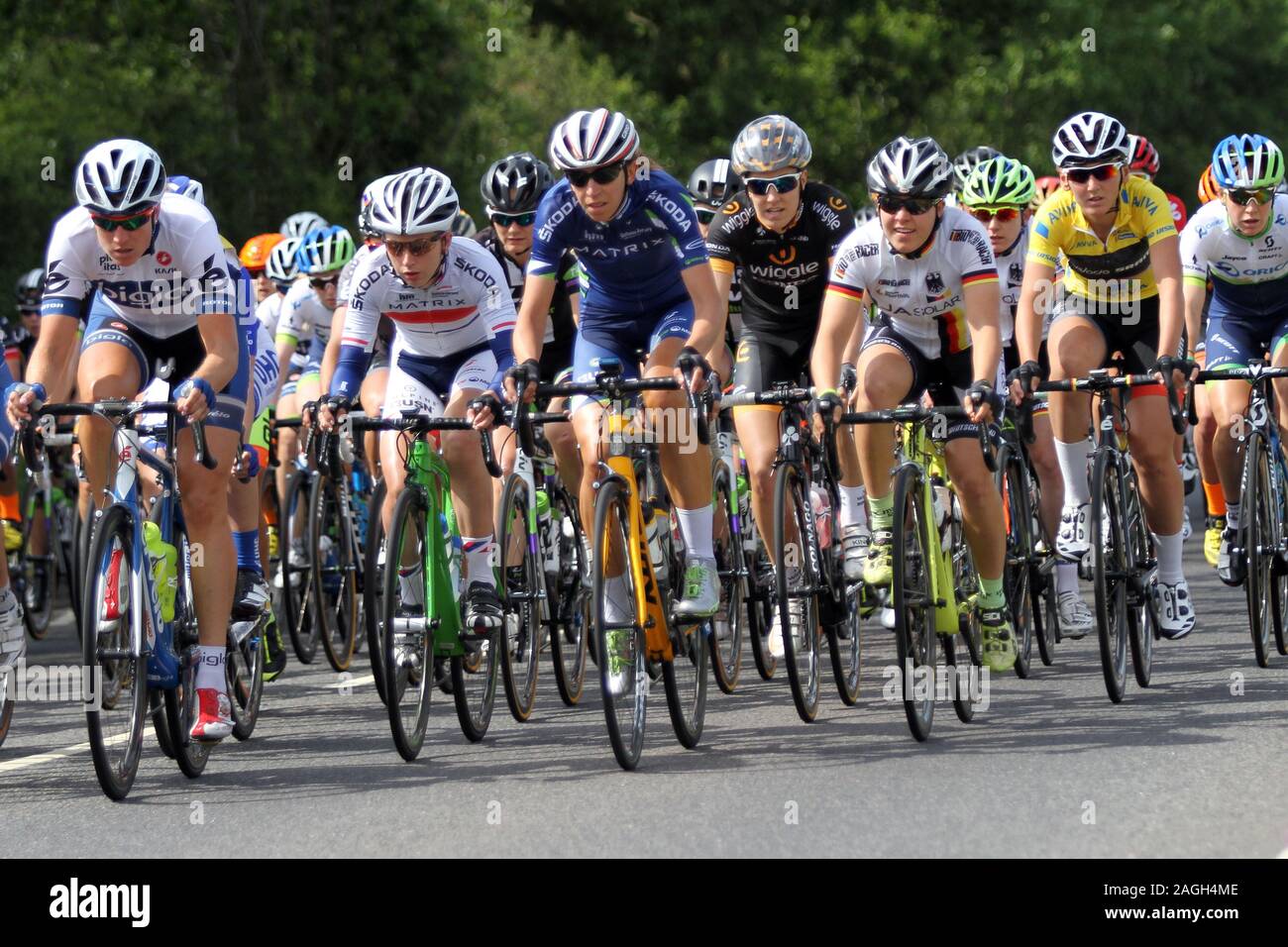 womens tour of britain cycle race, may 2015 Stock Photo