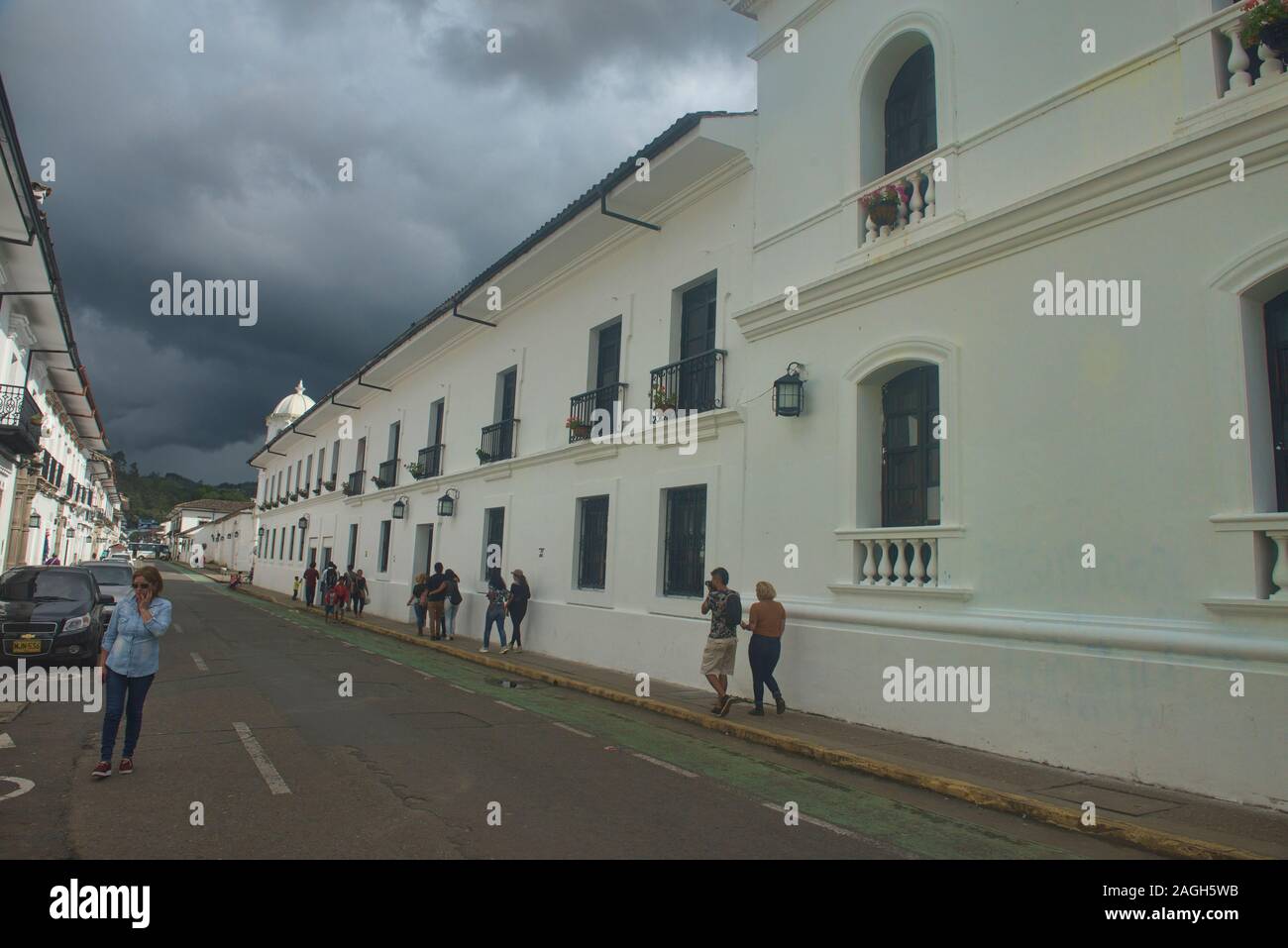 Colonial architecture in La Ciudad Blanca (The White City), Popayan, Colombia Stock Photo