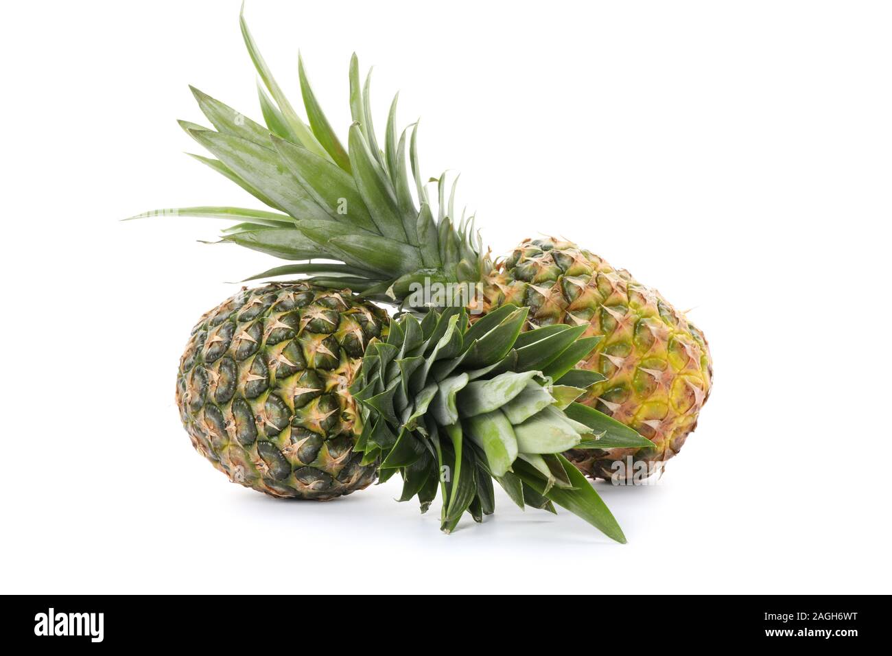 Pineapples isolated on white background. Juicy fruit Stock Photo
