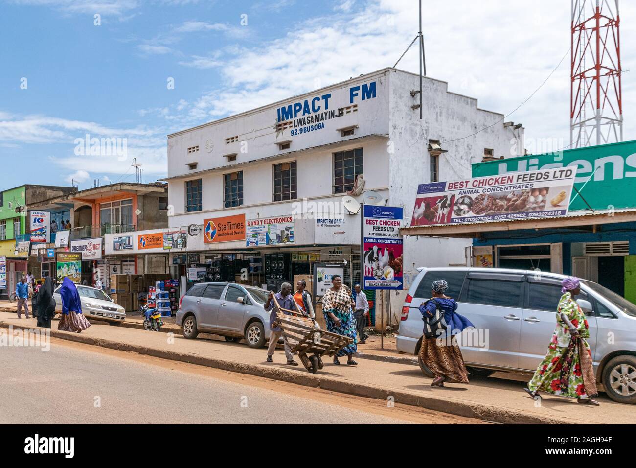 Shops and business premises on the outskirts of Iganga, Uganda November
