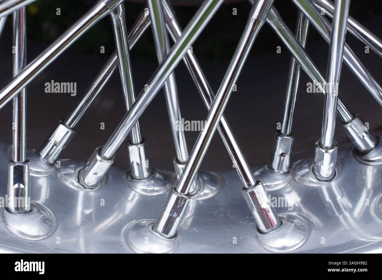 Detail of wheel spokes on 1961 classic vintage Italian sports car Stock