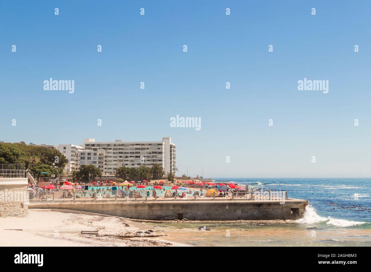 Broken Bath Beach at the Sea Point, beach promenade in Cape Town South