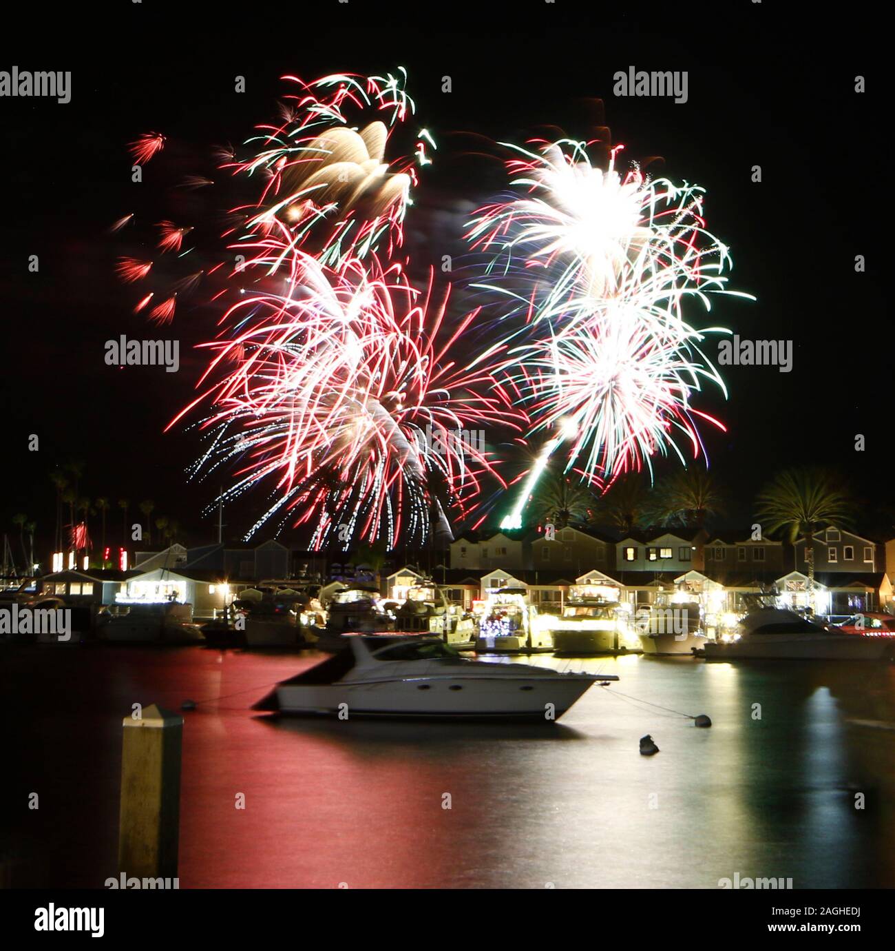 Fireworks light up the night at the start of the 111th annual Newport