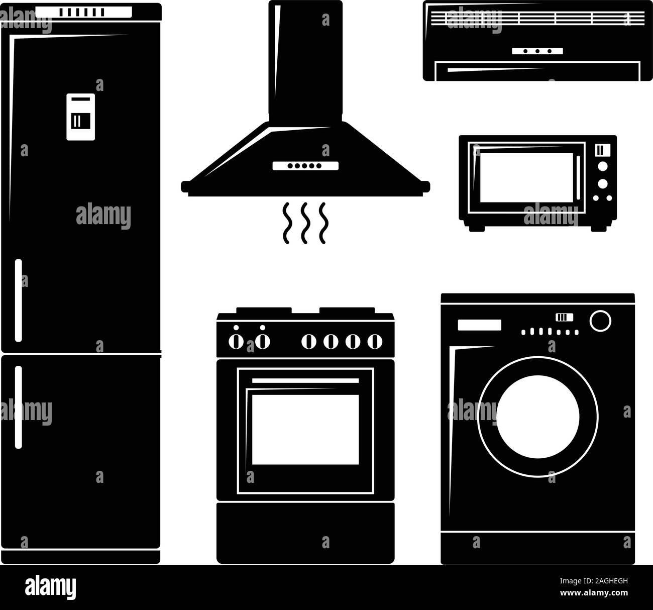 Set of household appliances Stock Vector