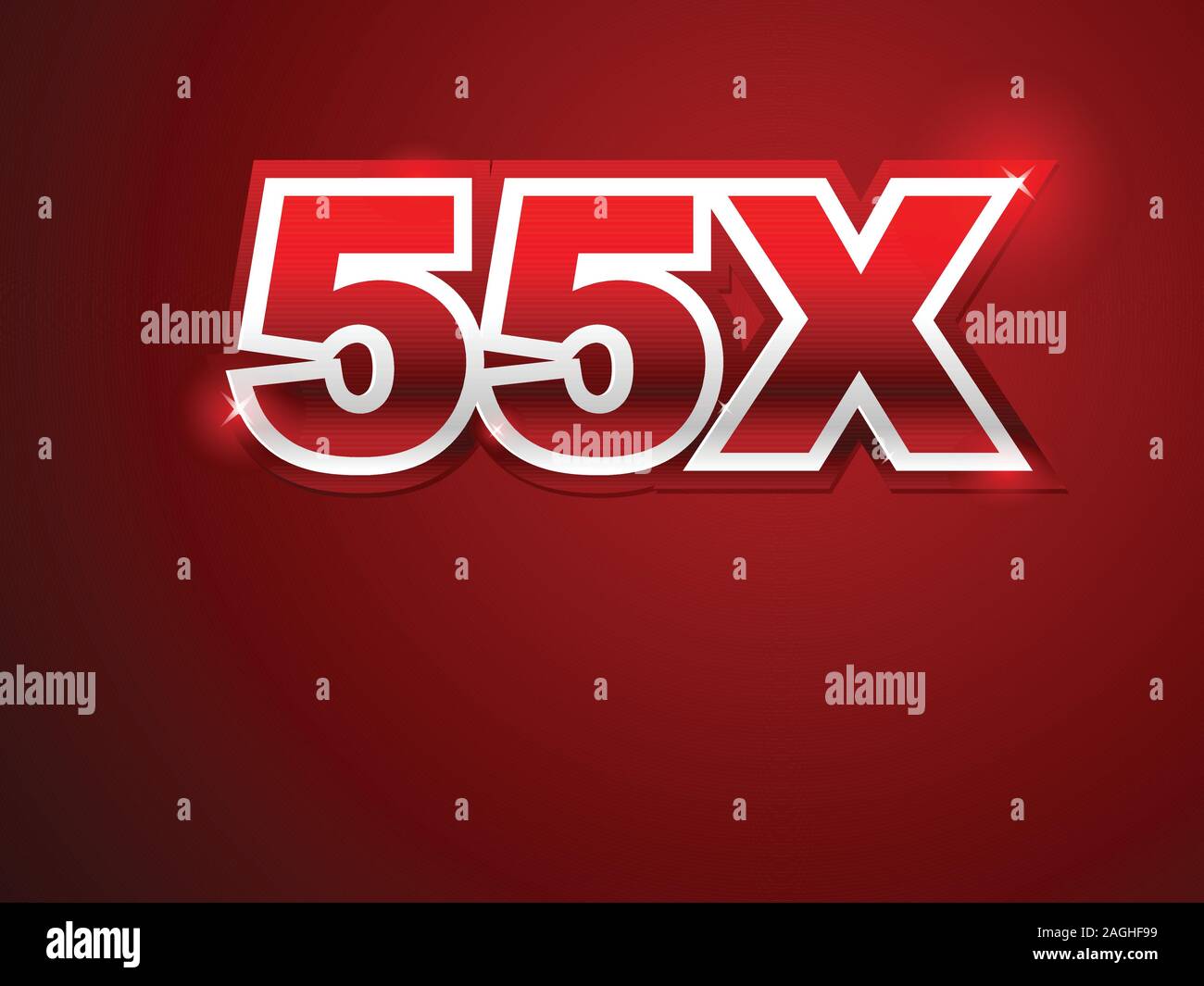 55x sign in red background Stock Vector Image & Art - Alamy
