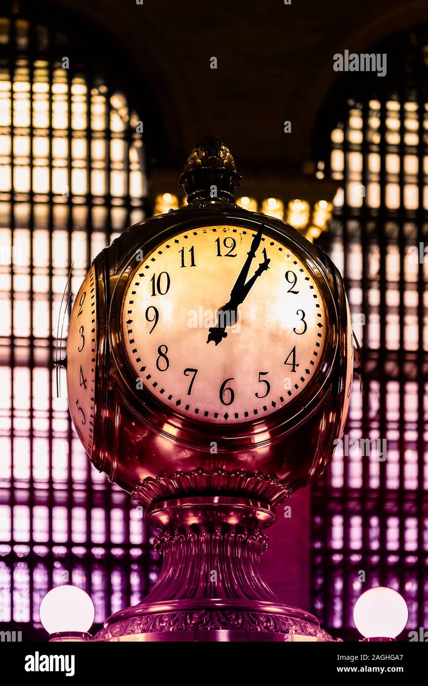 Famous clock of Grand Central Station in New York City, NY, USA. A lot