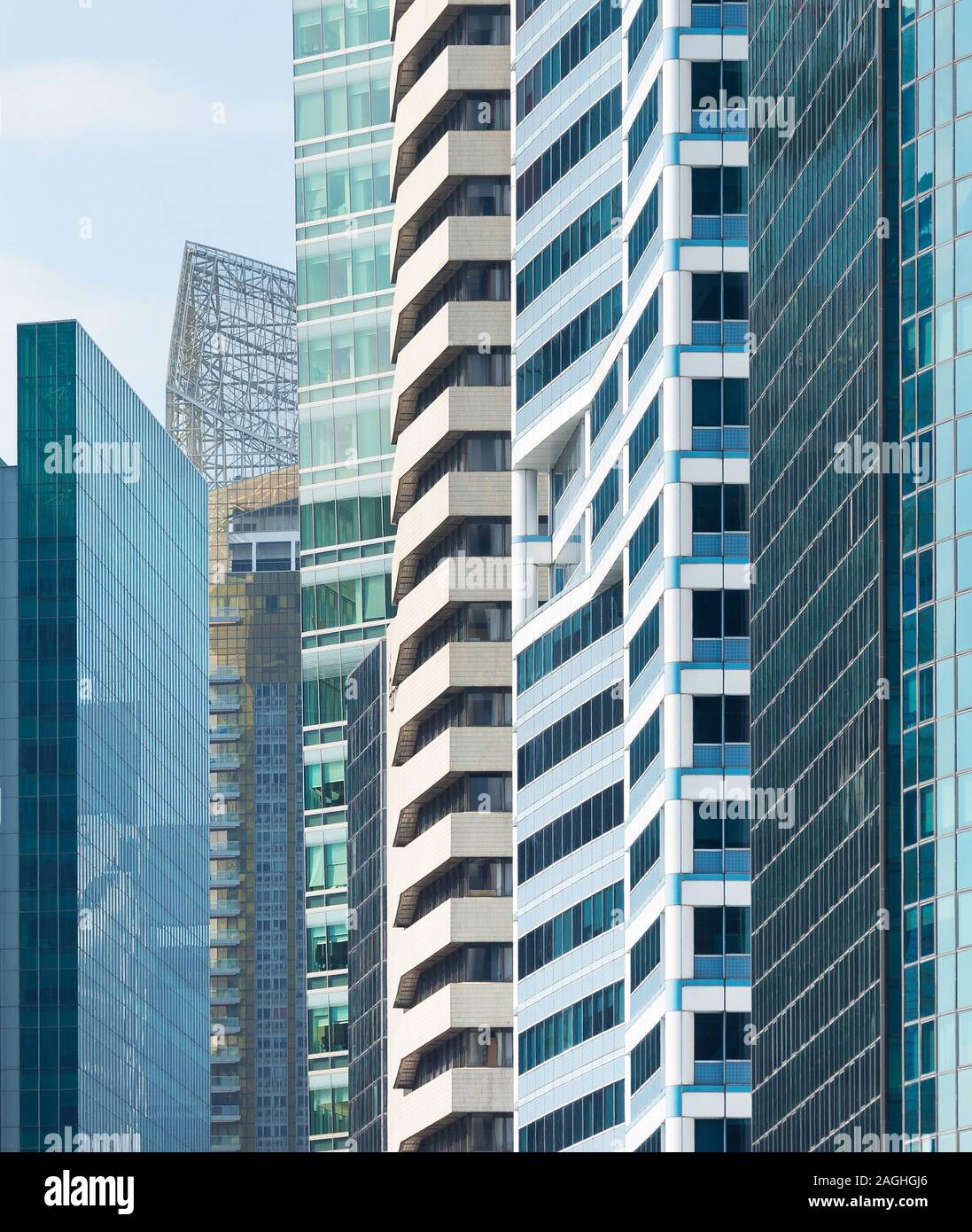 Singapore architecture, cityscape with skyscrapers glass facades, business and finance metropolis theme Stock Photo