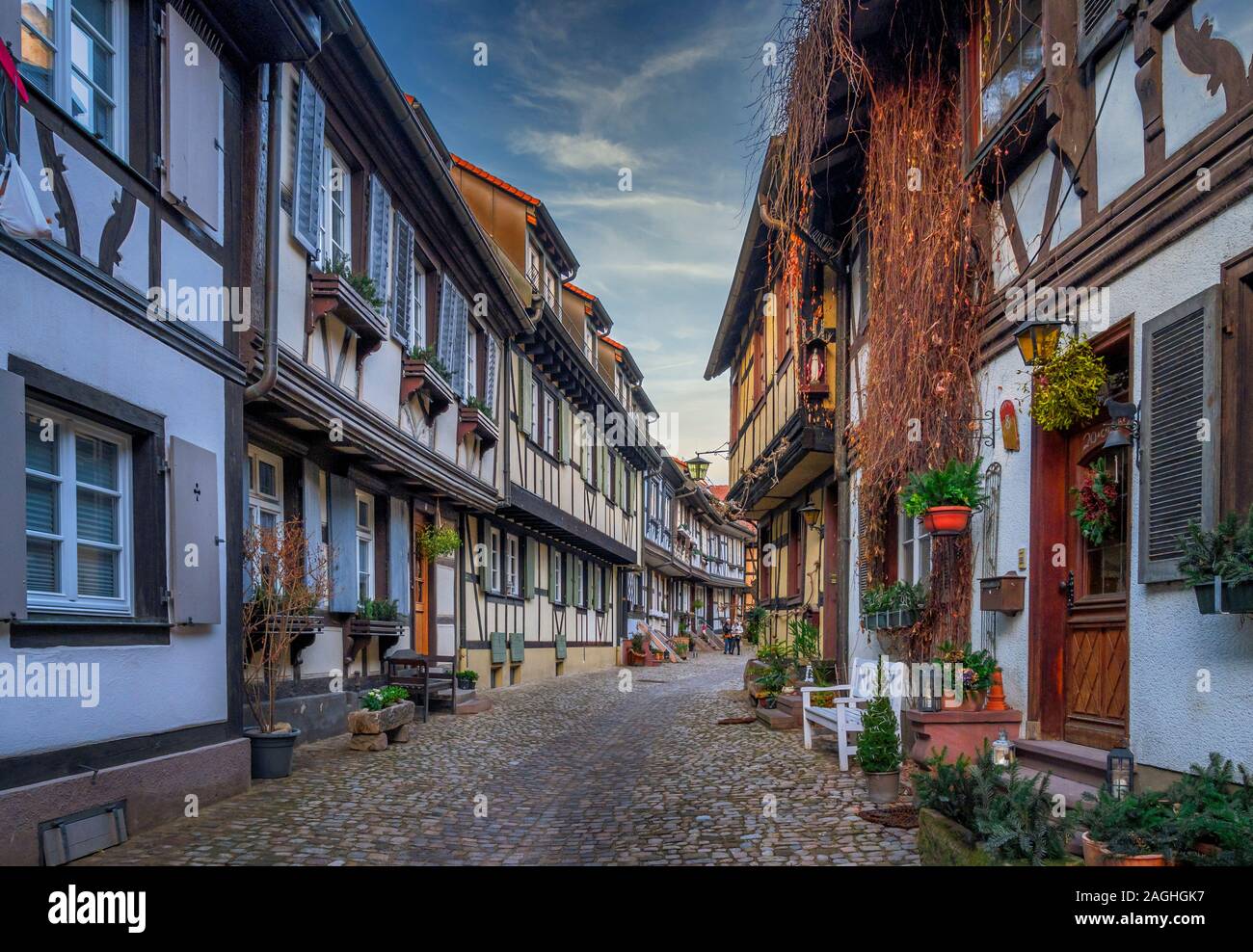 Engelgasse alley, Gengenbach, Kinzigtal, Ortenau, Black Forest, Baden-Württemberg, Germany, Europe Stock Photo