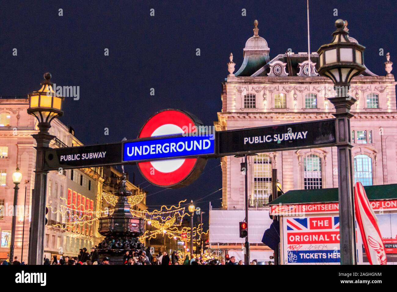 Public subway and underground at Piccadilly Circus, London, UK Stock Photo