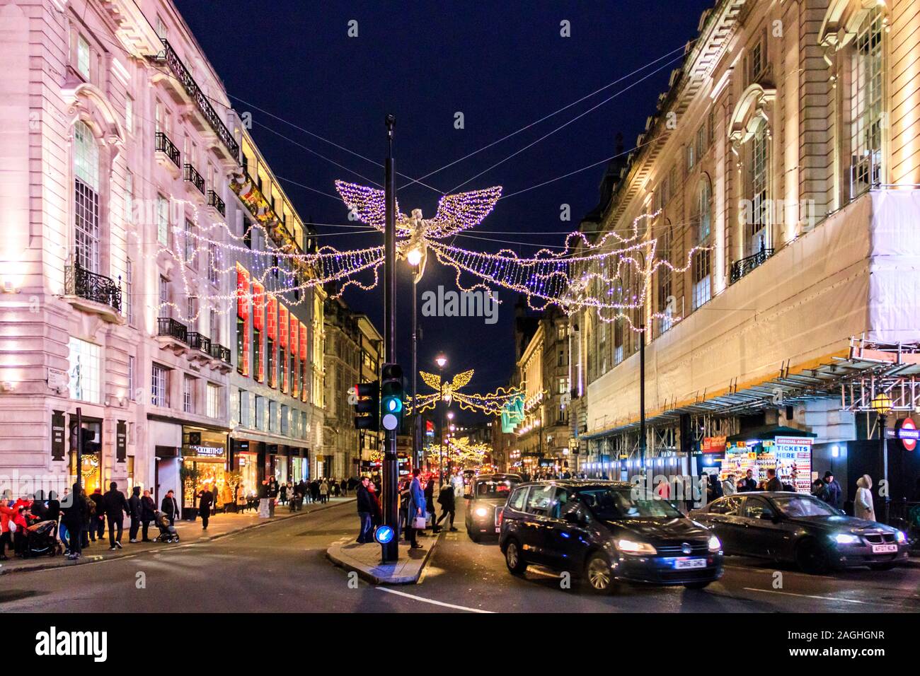 Christmas lights in Regent Street, London, UK Stock Photo