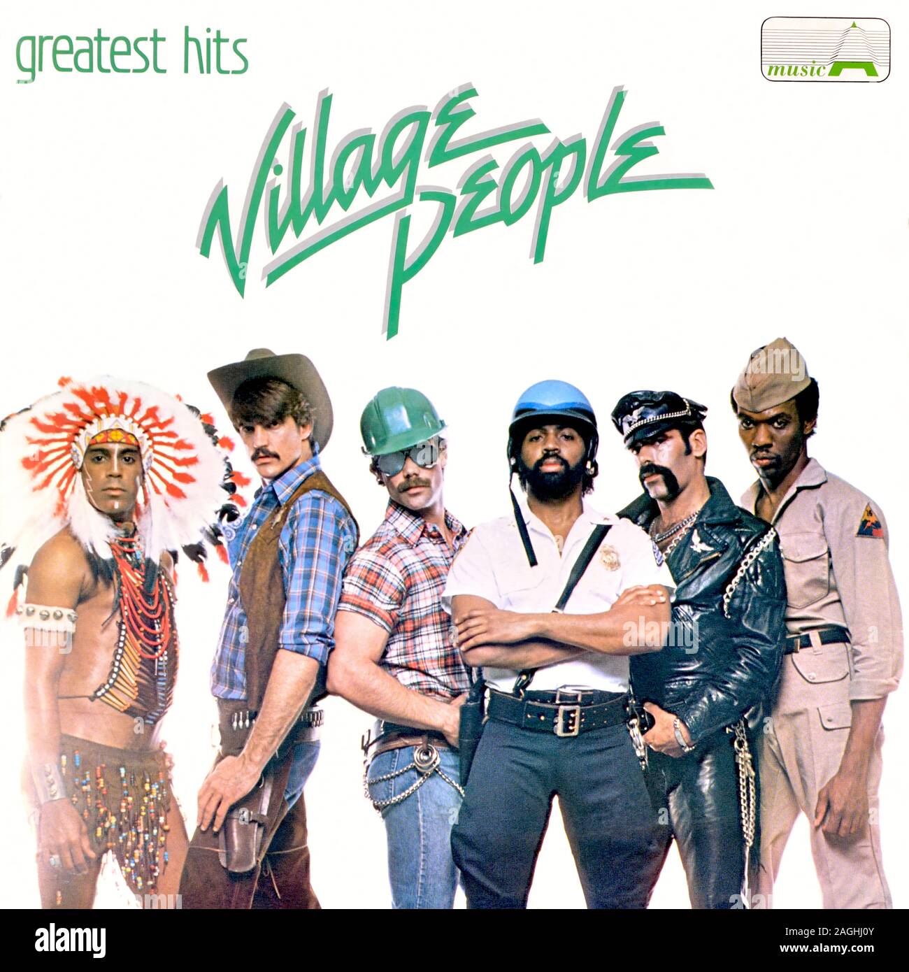 Village People - original vinyl album cover - Greatest Hits - 1983 Stock Photo