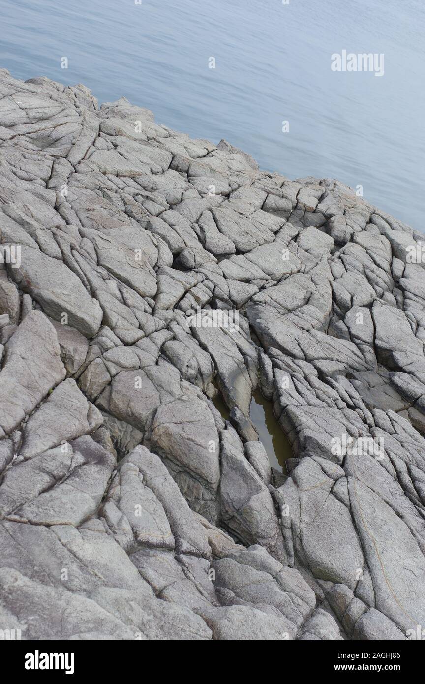 Abstract Rock Patterns On Ocean Shore At Point Prim In Nova Scotia Stock Photo Alamy