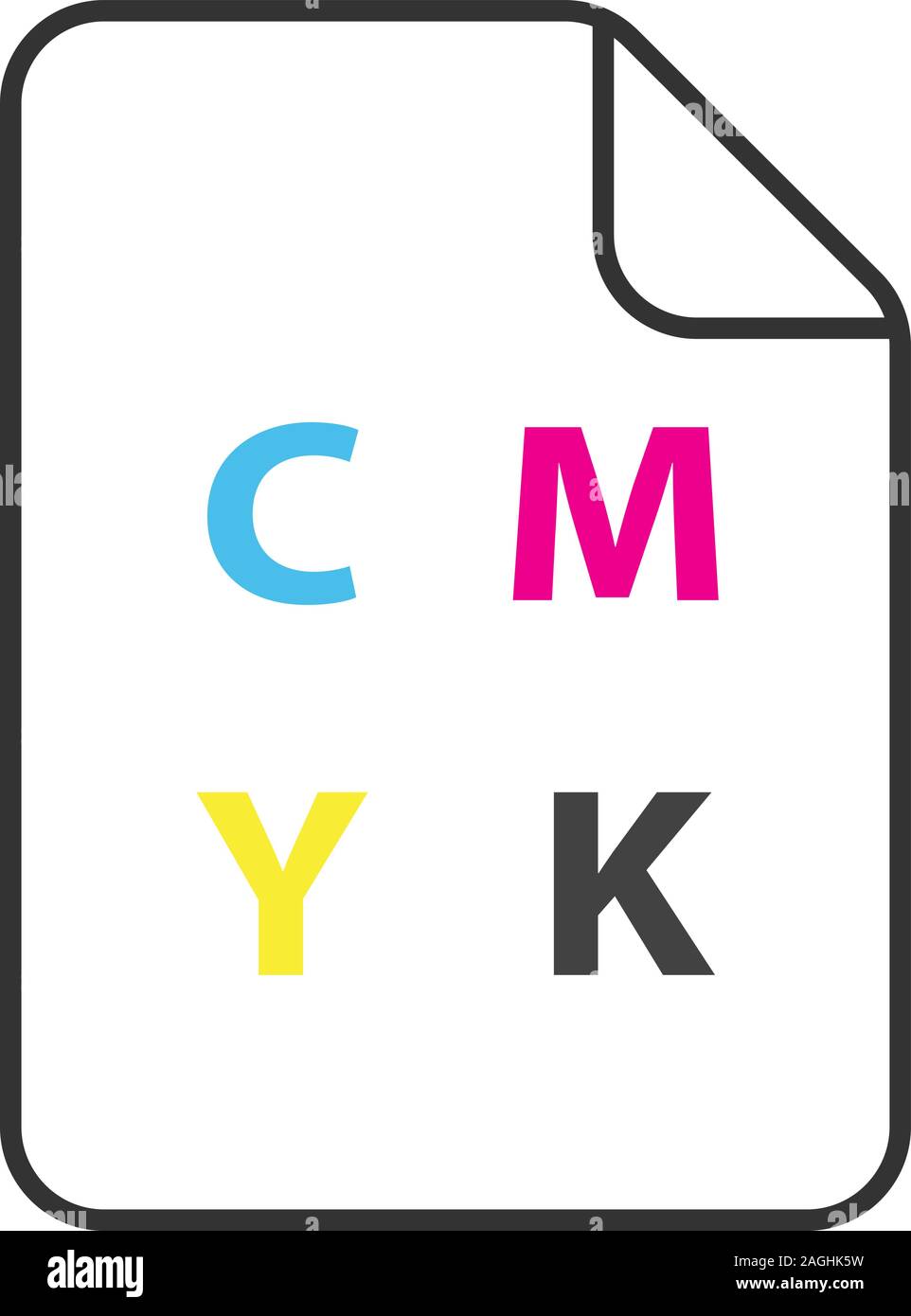 CMYK color circle model icon. Cyan, magenta, yellow, key color scheme. Isolated vector