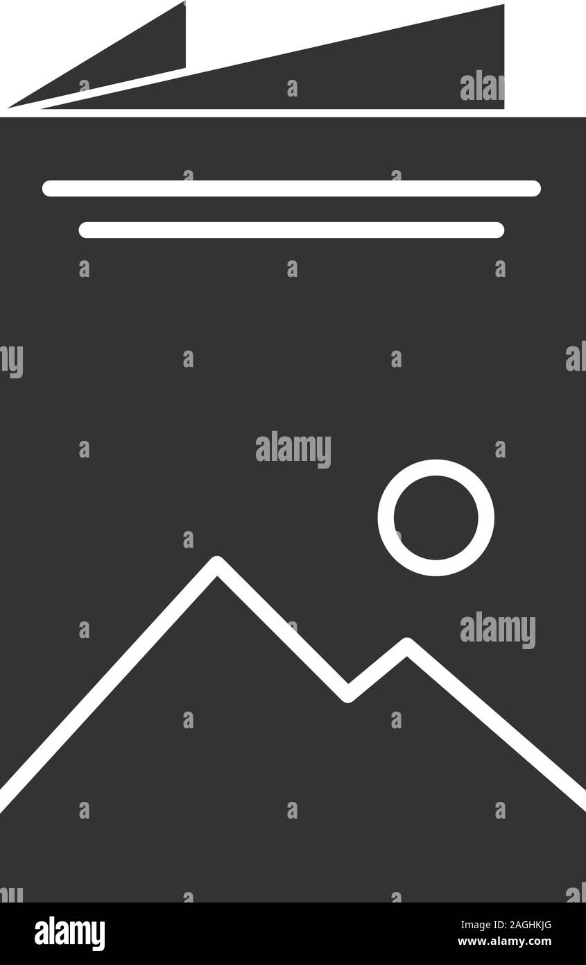 Brochure glyph icon. Silhouette symbol. Leaflet. Negative space. Vector ...
