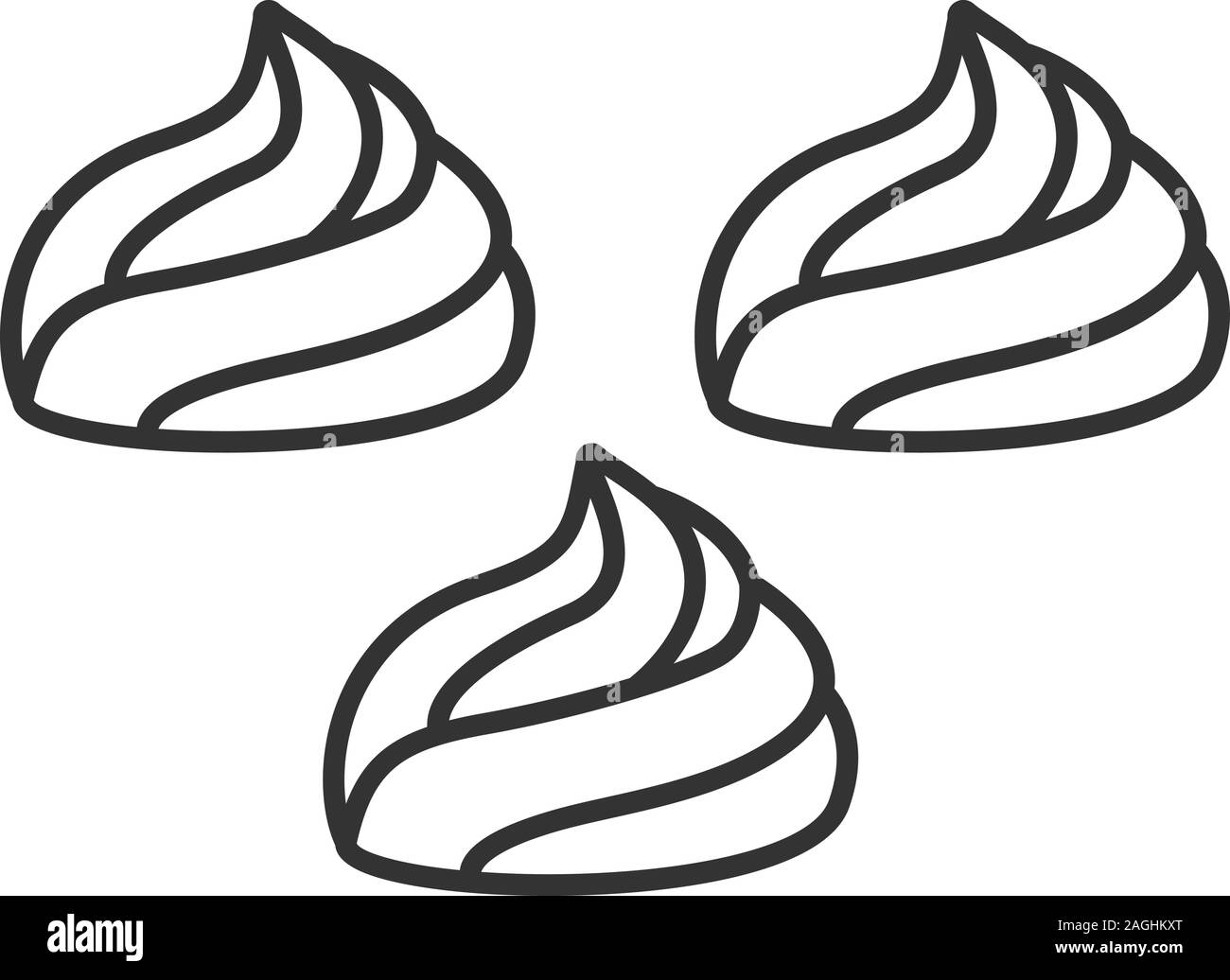Meringues linear icon. Thin line illustration. Marshmallow. Contour