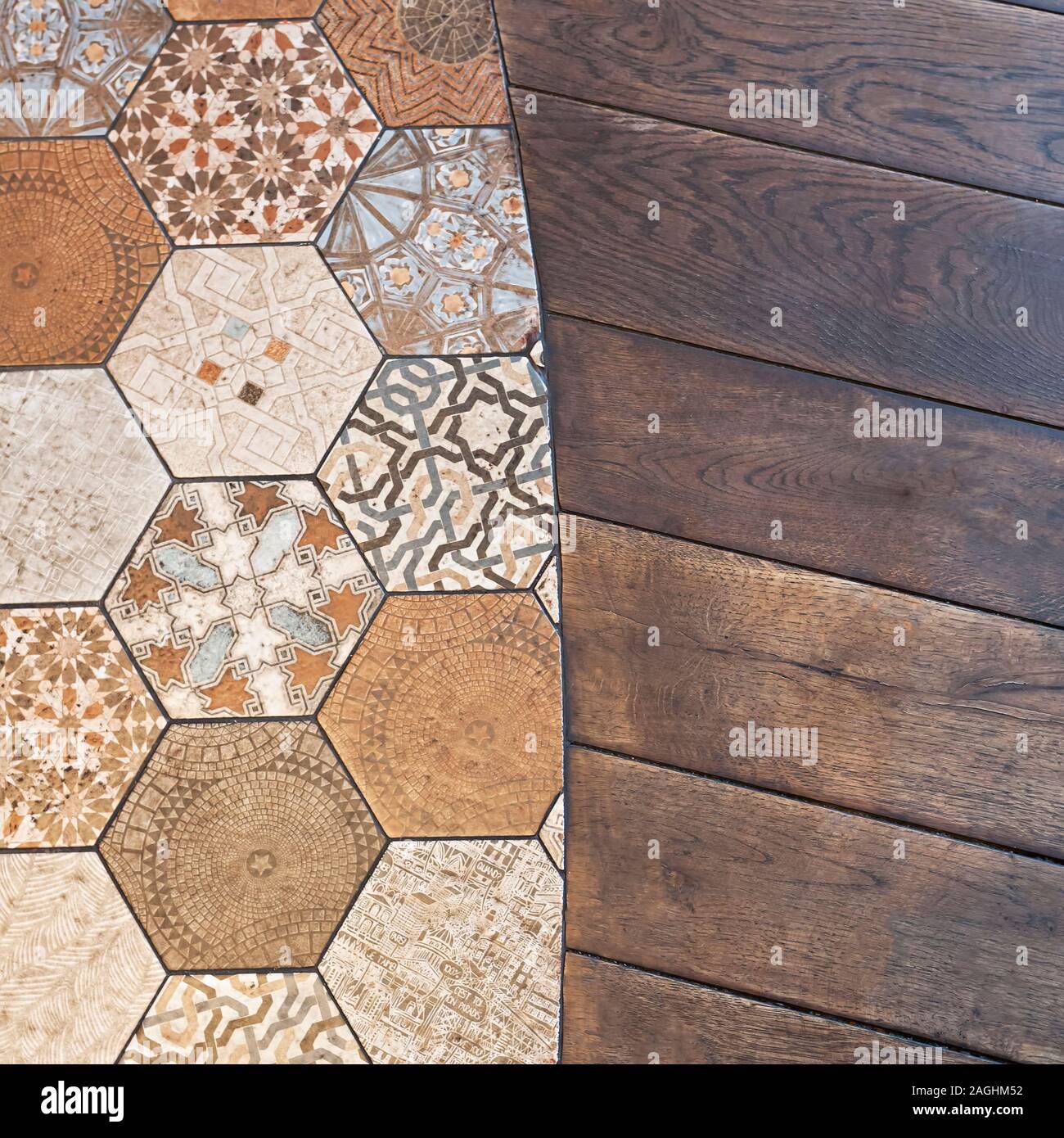 Decoration In Modern Style Flooring Combination With Wood