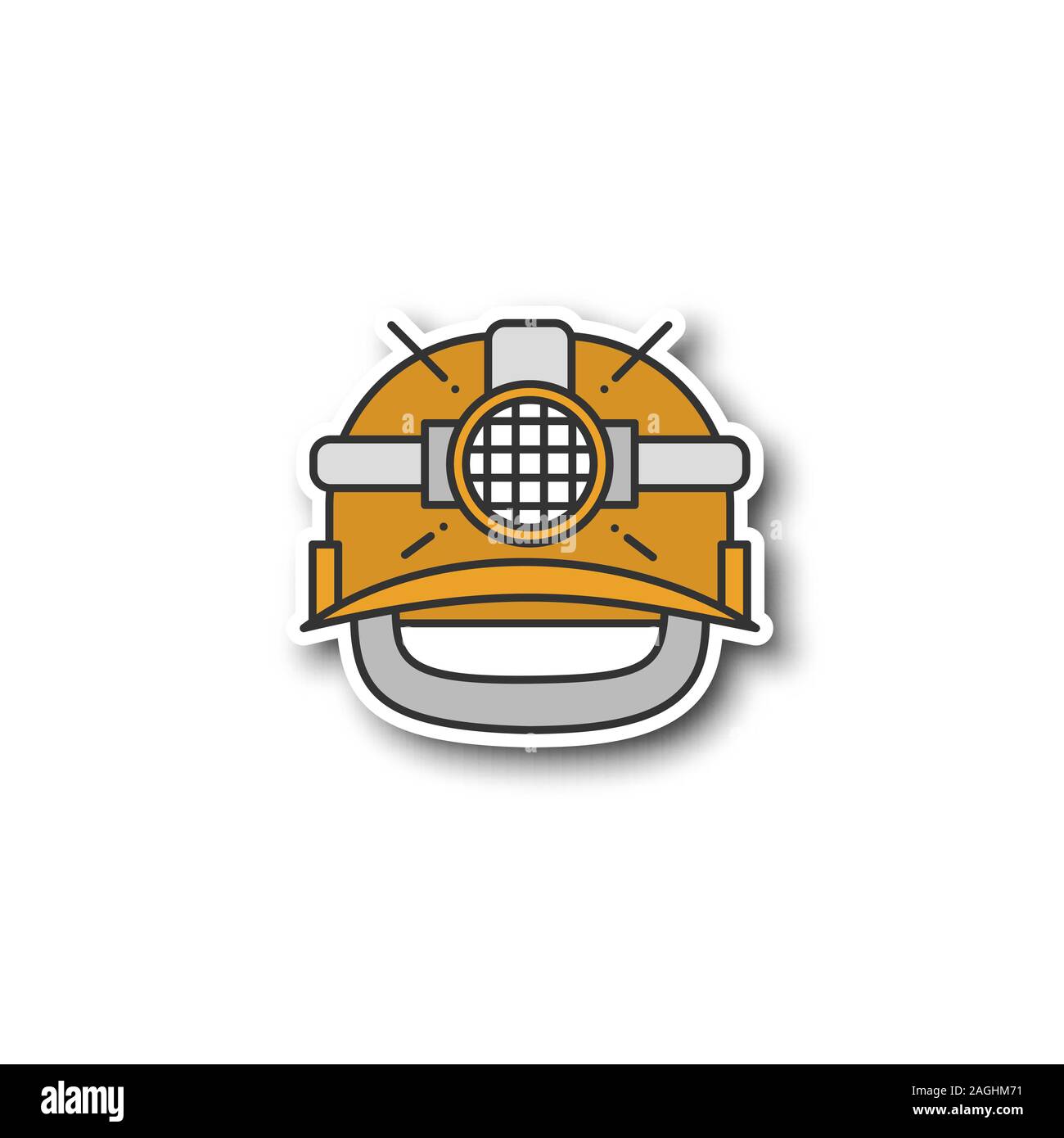 Industrial safety helmet patch. Color sticker. Miner hard hat with