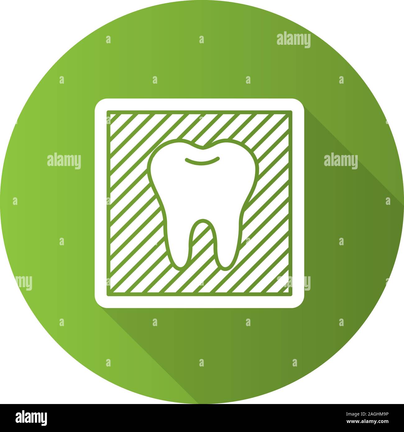 Dental Xray flat design long shadow glyph icon. Radiographic image