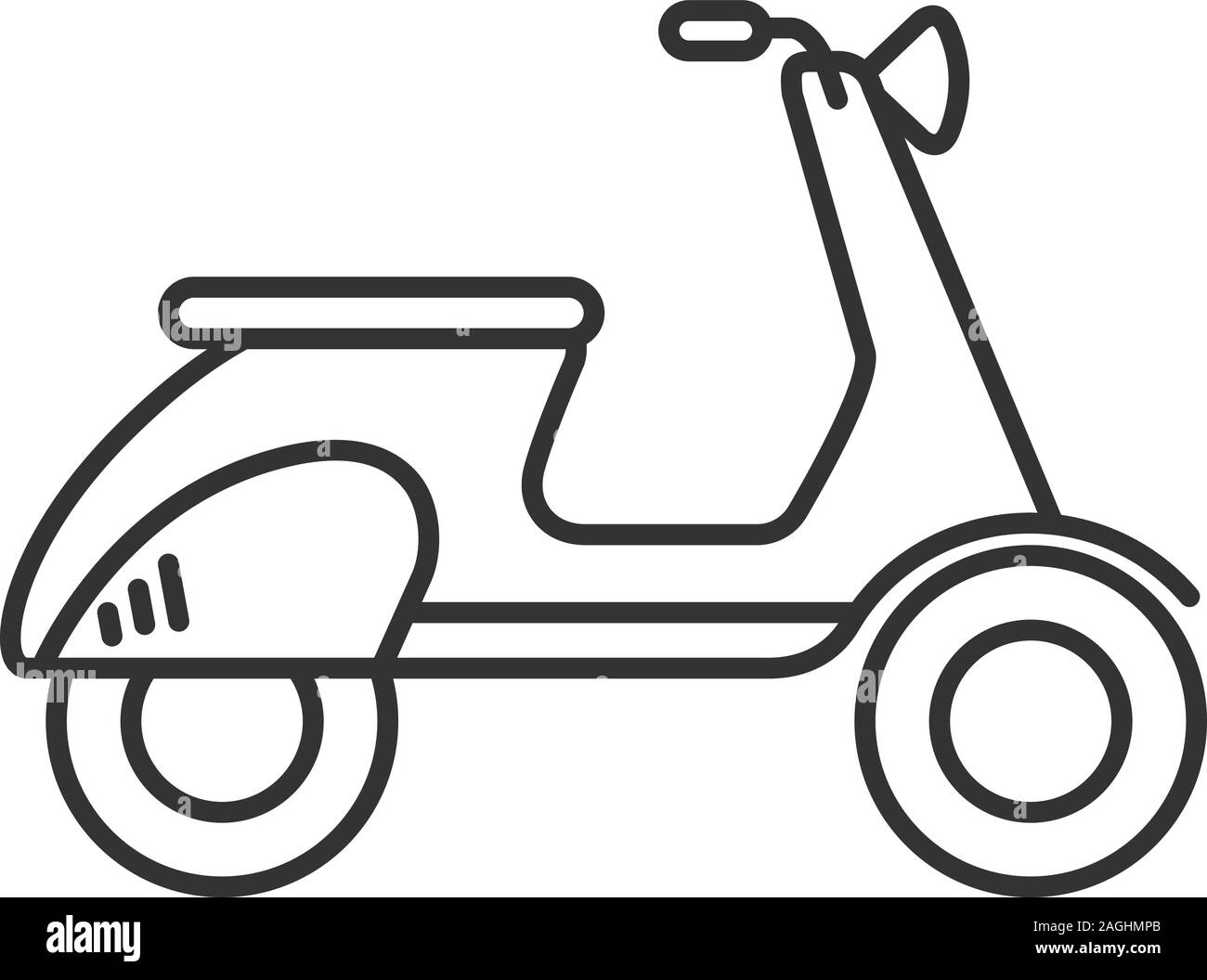 Scooter side view linear icon. Motorbike. Thin line illustration. Contour  symbol. Vector isolated outline drawing Stock Vector Image & Art - Alamy