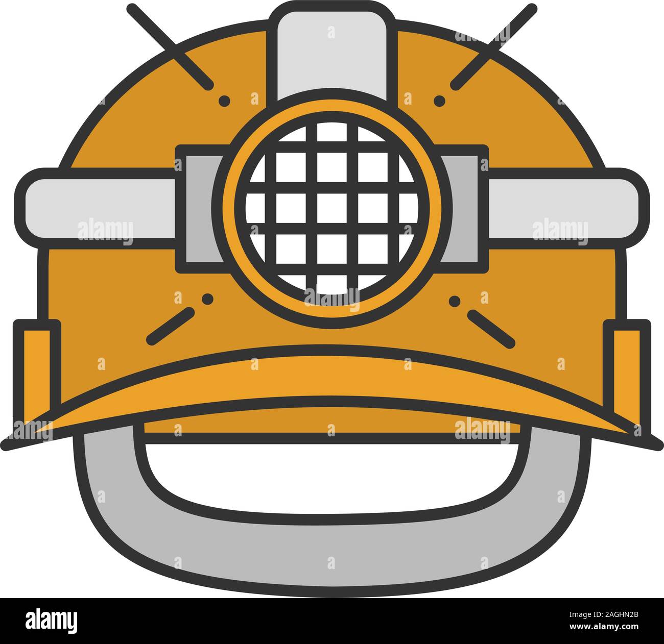 Industrial safety helmet color icon 