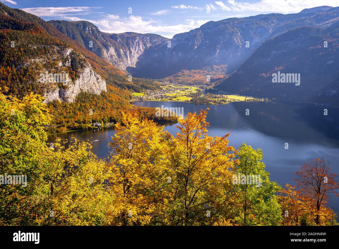 Lake lookout at Hallstatt, Austria Stock Photo