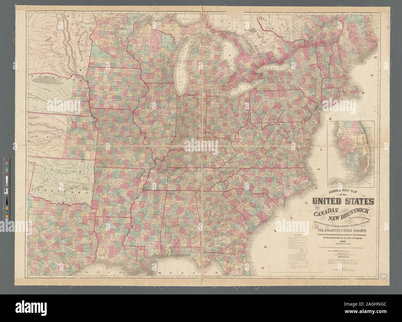 Relief shown by hachures. For Canada, covers southern part between
