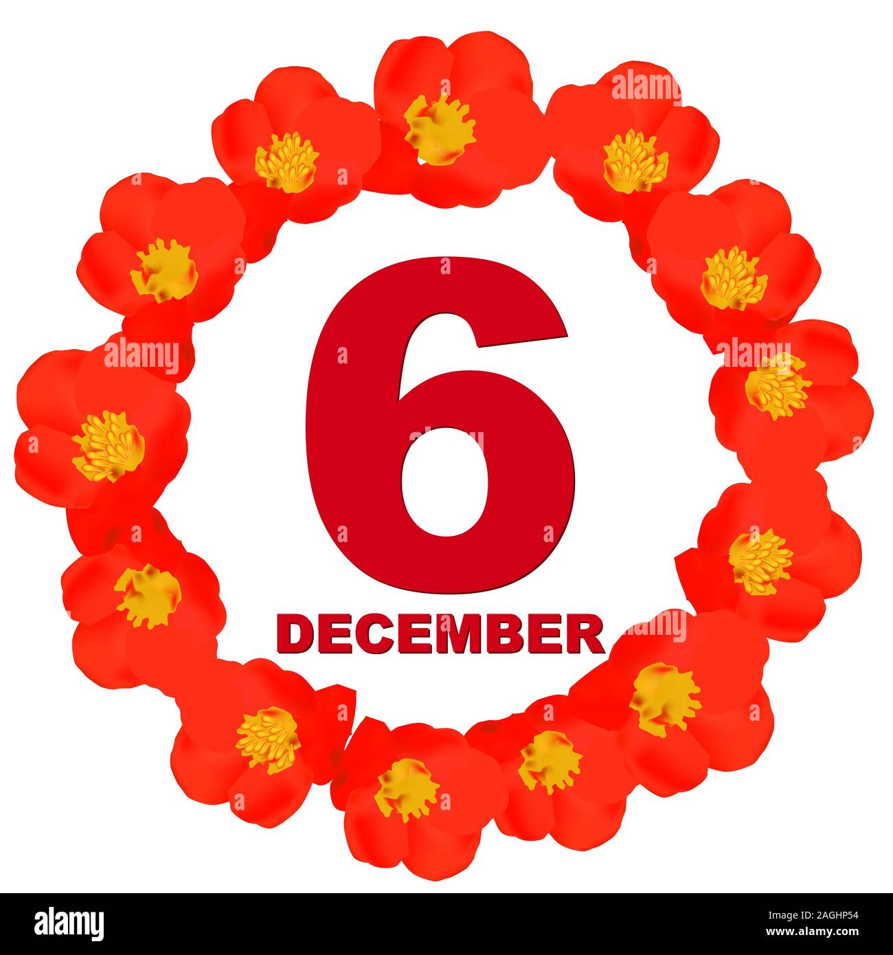 December 6 icon. For planning important day. Banner for holidays and ...