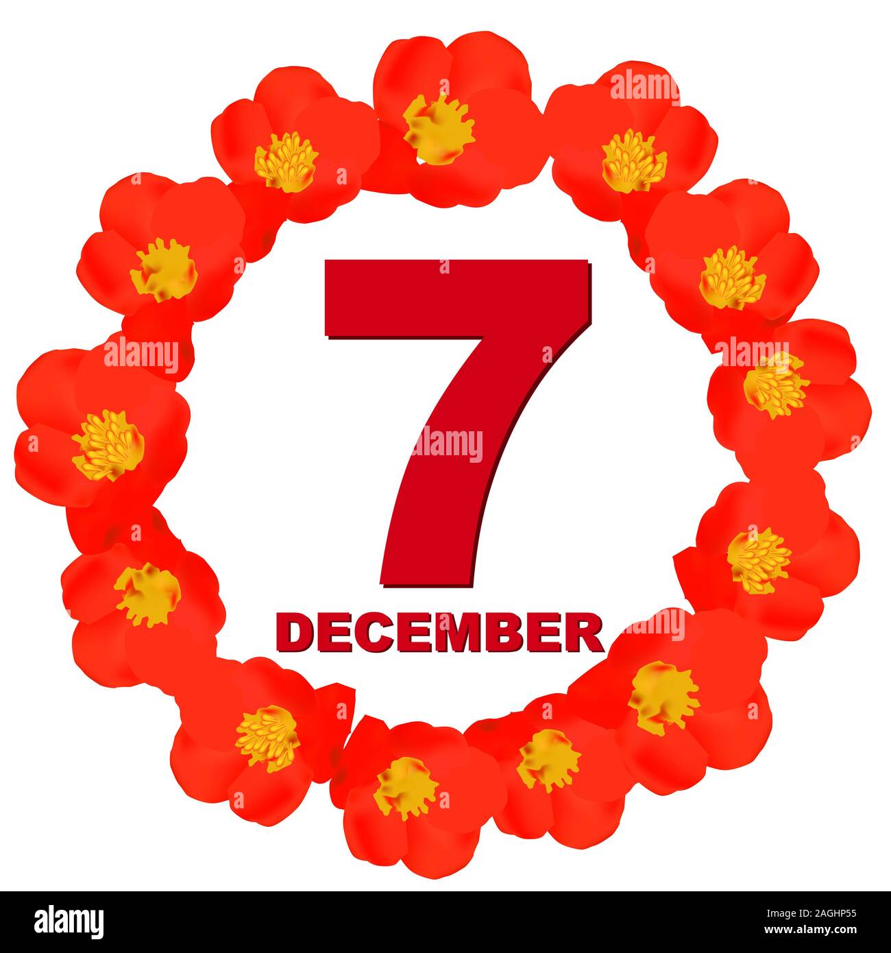 December 7 icon. For planning important day. Banner for holidays and