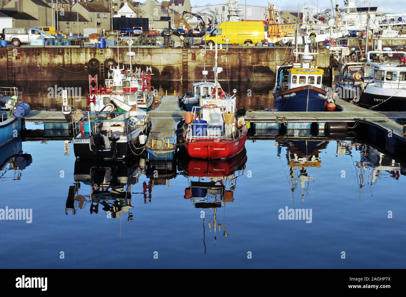 Fishing Boat,  Fraserburgh Harbour, Fraserburgh, Aberdeenshire, Scotland Stock Photo