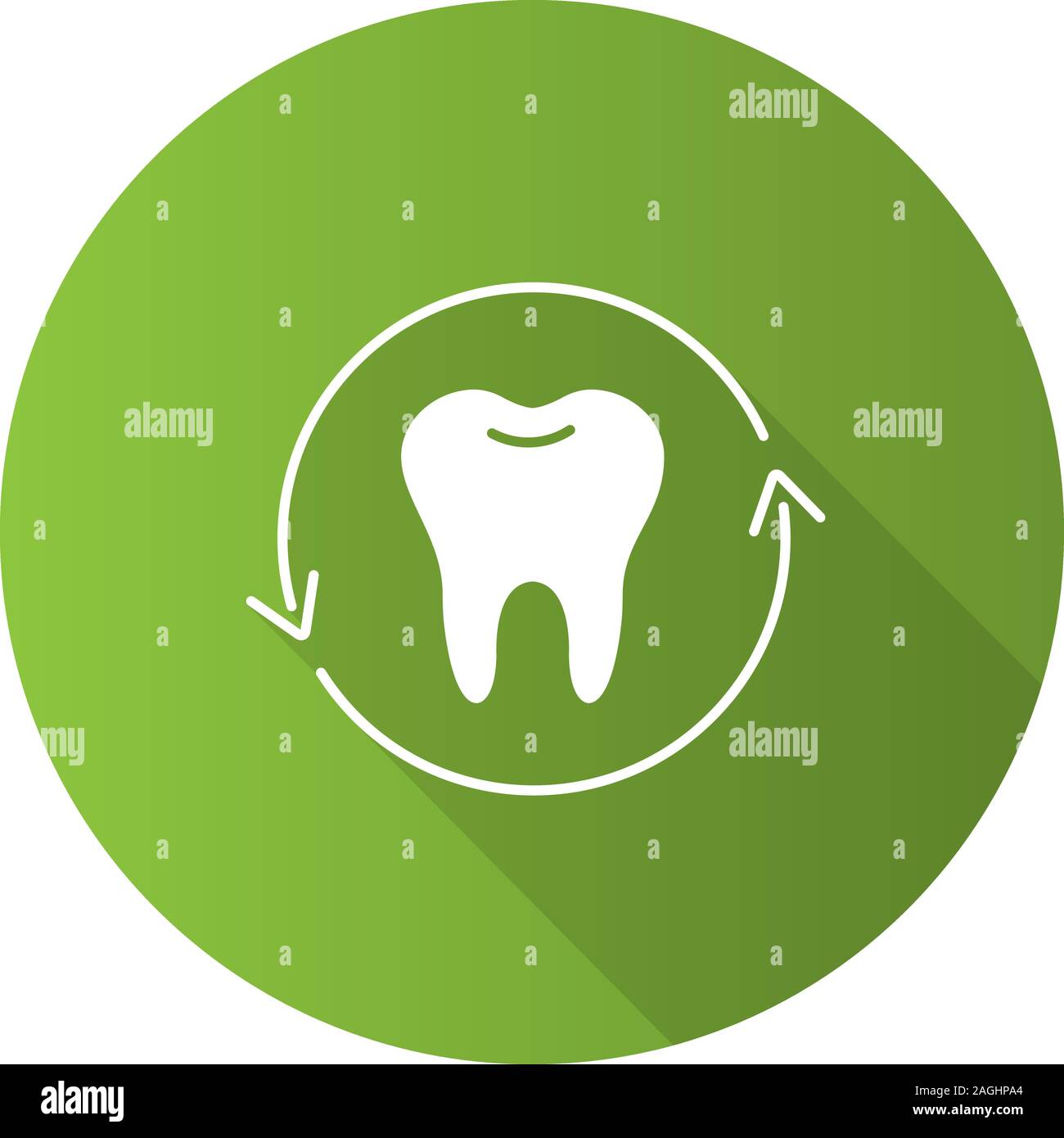 Teeth restoration flat design long shadow glyph icon. Dentistry. Tooth ...