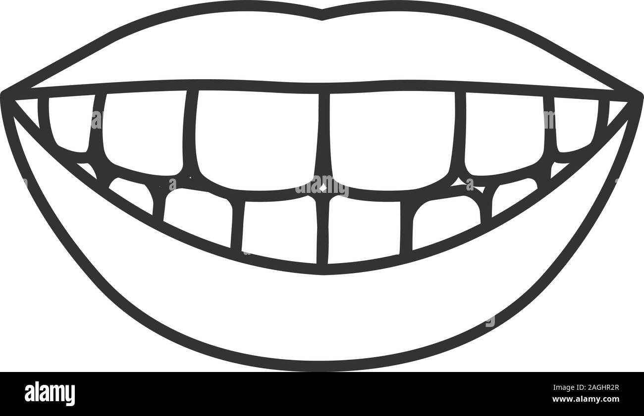 Beautiful smile with healthy teeth linear icon. Thin line illustration.  Contour symbol. Vector isolated outline drawing Stock Vector Image & Art -  Alamy