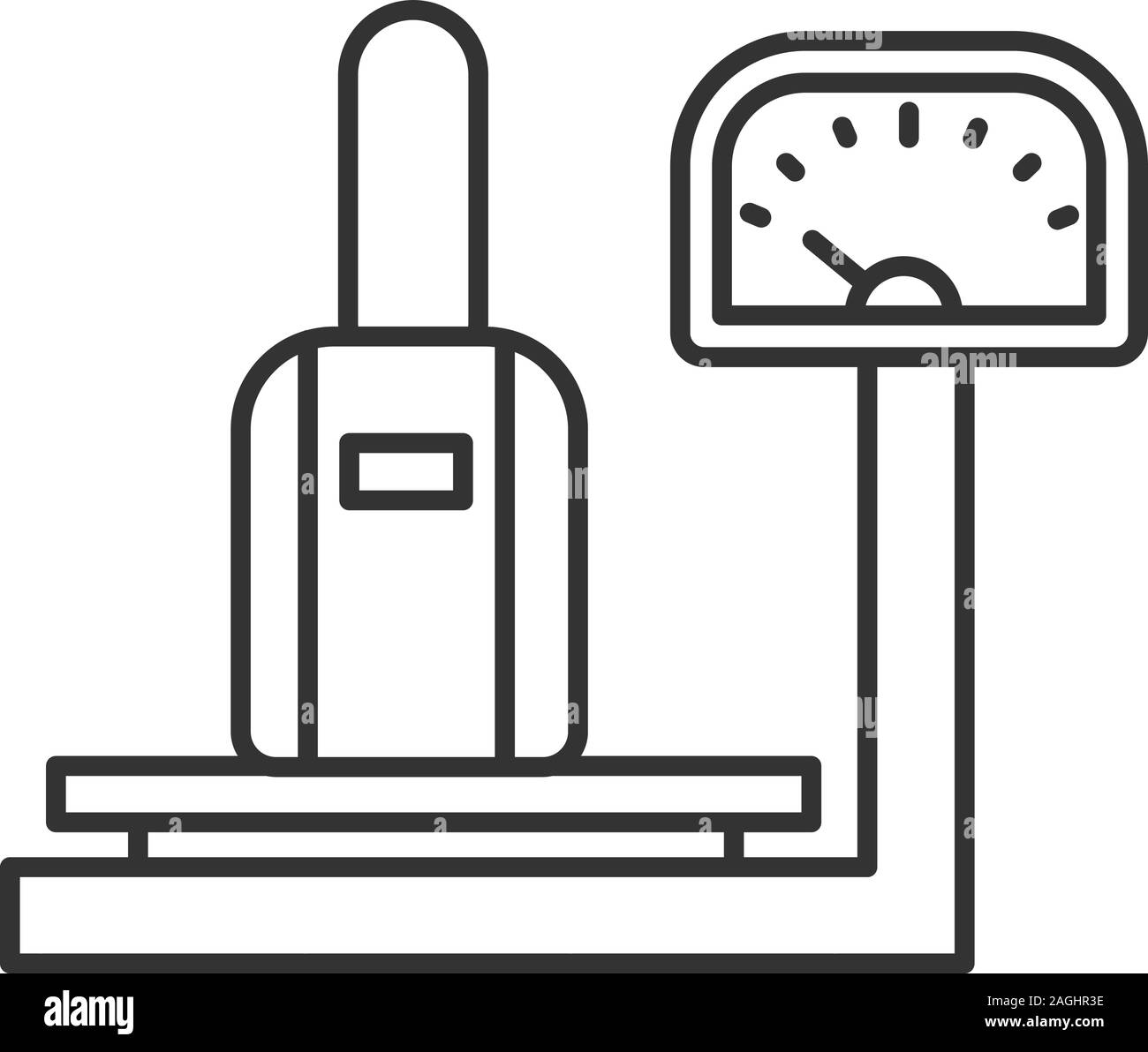 Baggage scales color icon. Luggage weight checking. Isolated