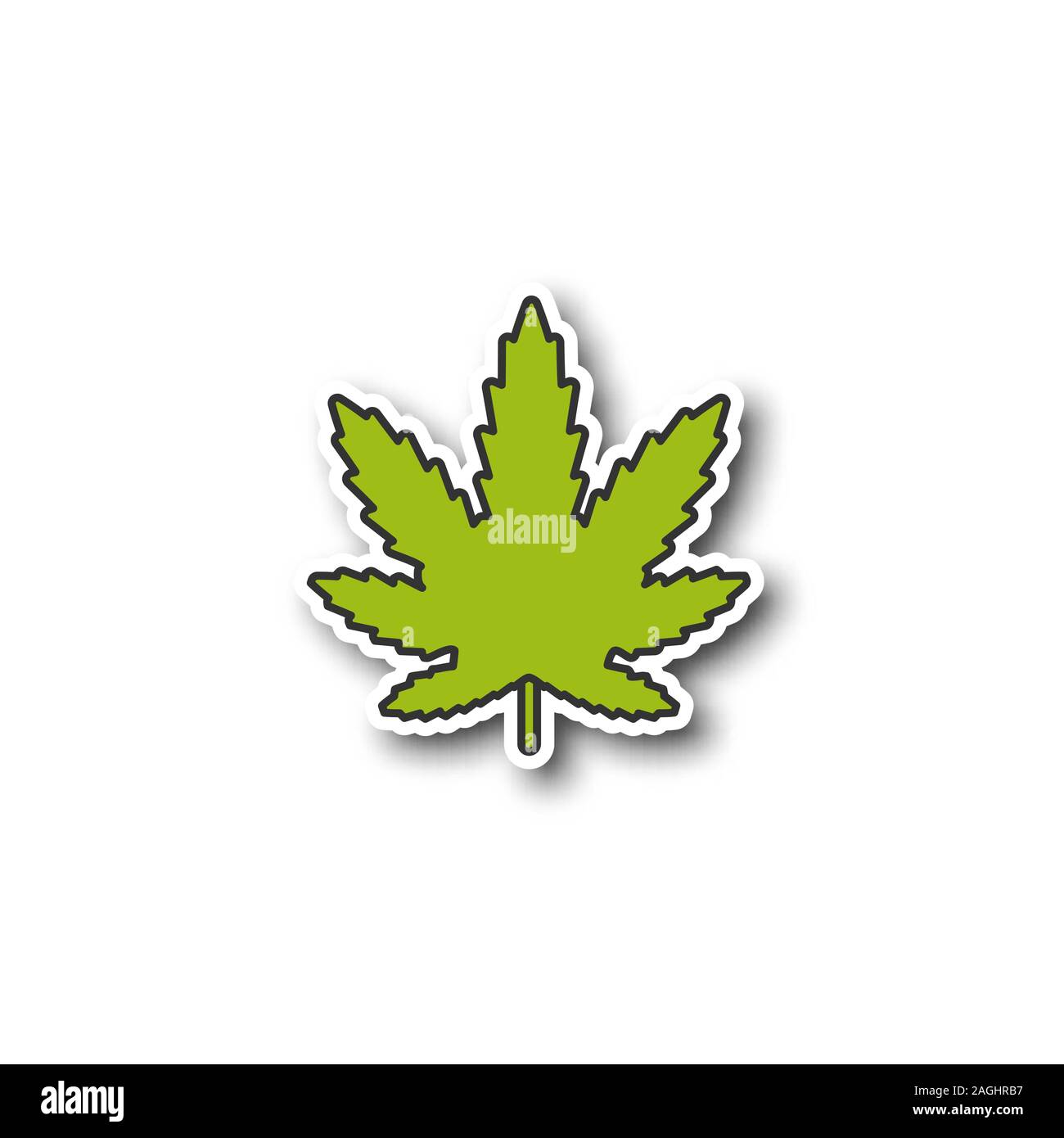 Autocollant D'icône De Chanvre De Logo Coloré De Cannabis De Feuille  Autocollant Rétro Hippie De Marijuana Médicale