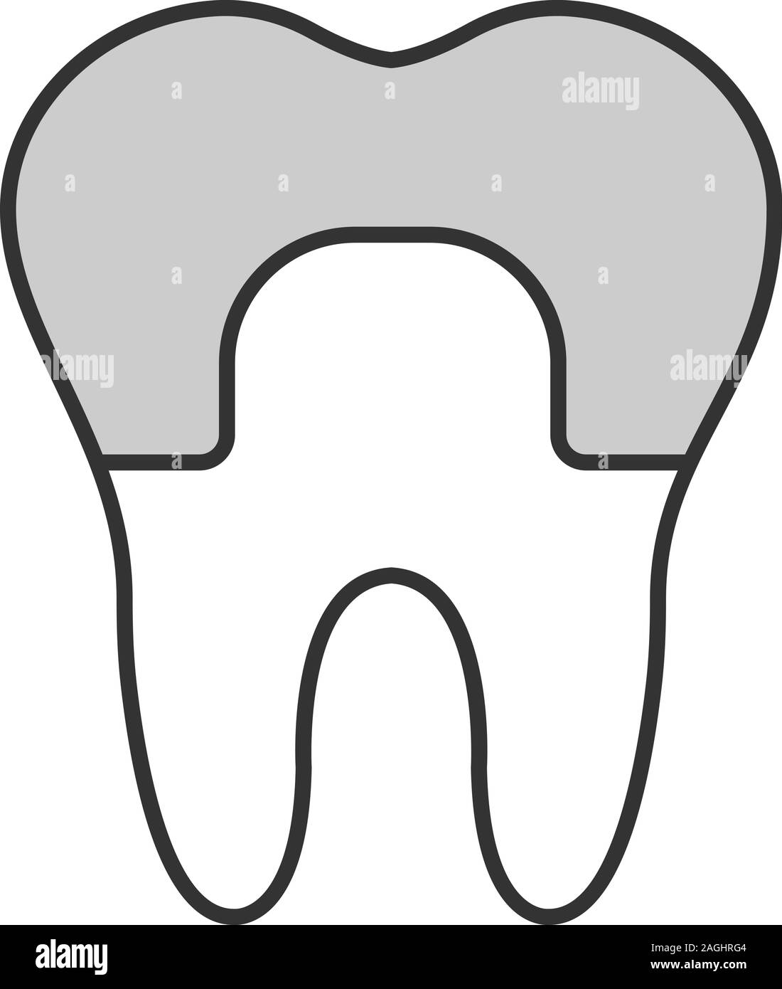 Dental crown color icon. Tooth restoration. Isolated vector illustration Stock Vector