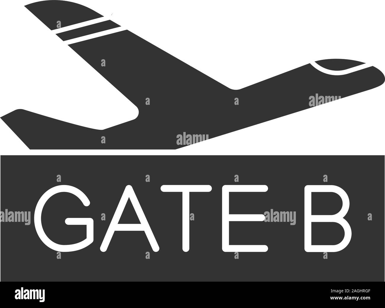 Airport gate glyph icon. Flights waiting area. Silhouette symbol. Negative space. Vector isolated illustration Stock Vector