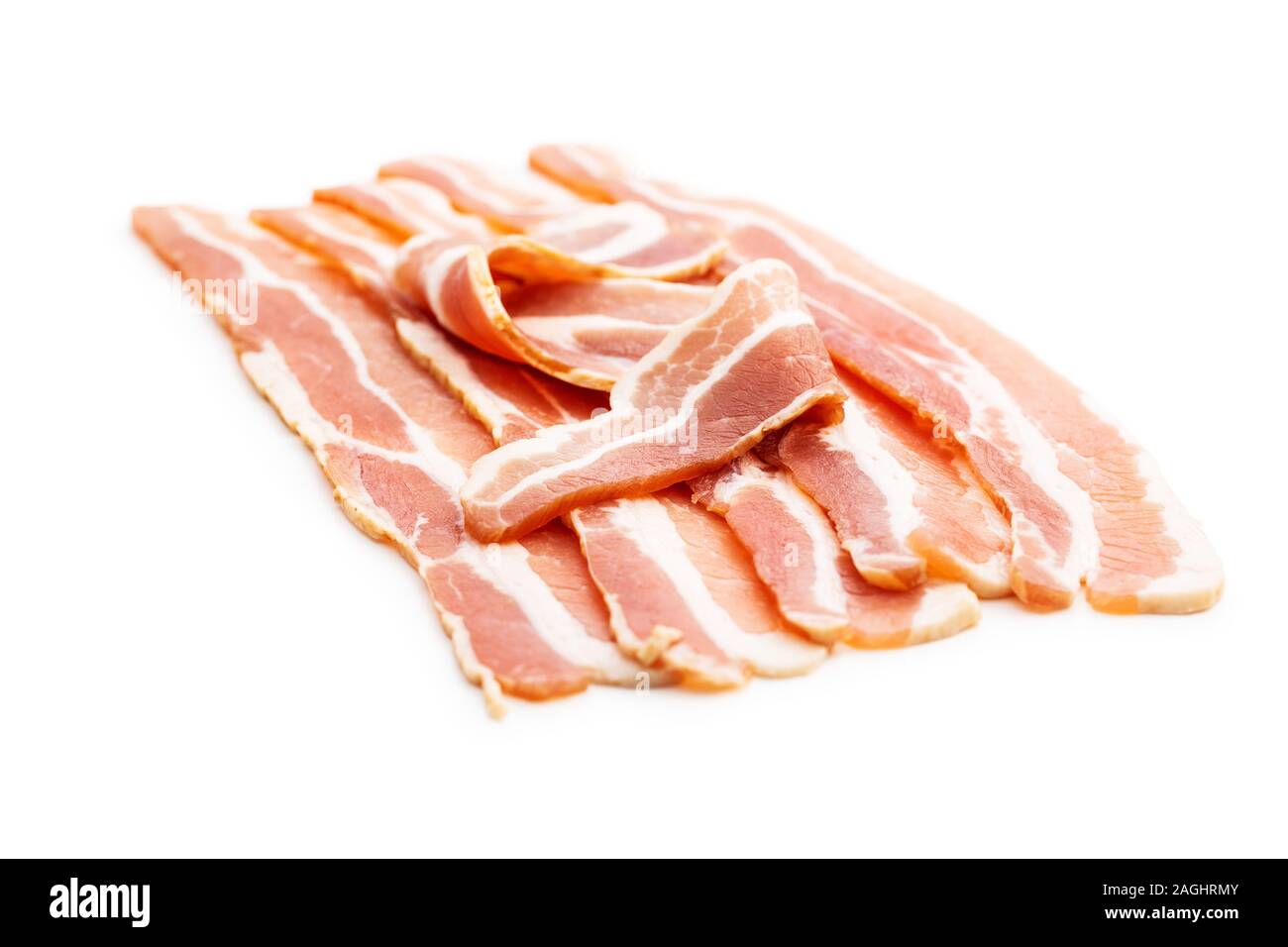 Download Smoked Bacon Strips Isolated On White Background Stock Photo Alamy PSD Mockup Templates