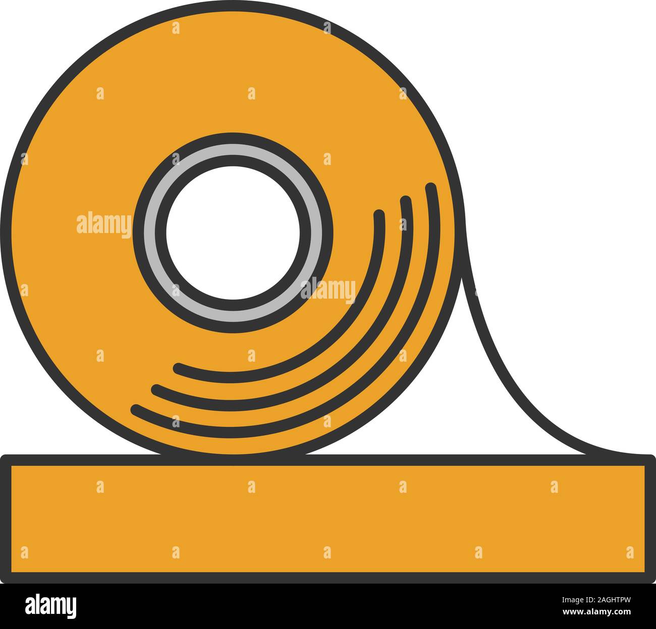 Adhesive tape roll color icon. Insulating and electrical tape. Isolated