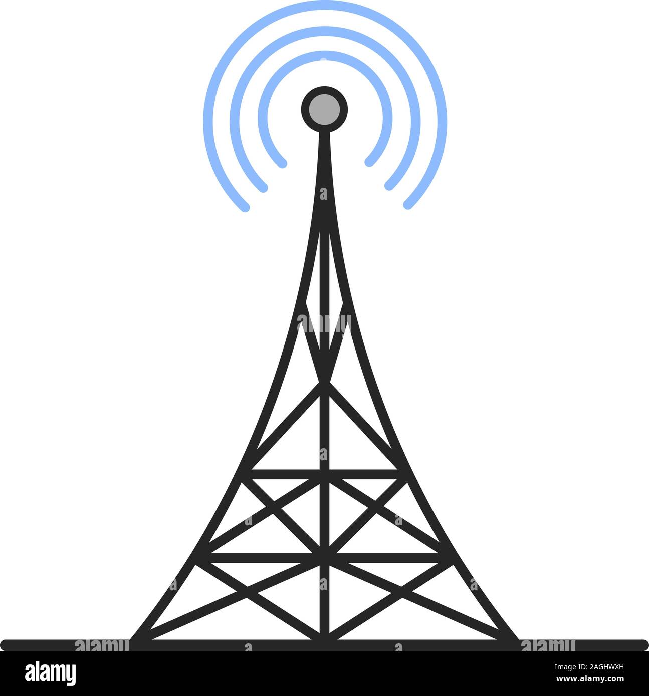 Radio tower color icon. Antenna. Isolated vector illustration Stock Vector  Image & Art - Alamy