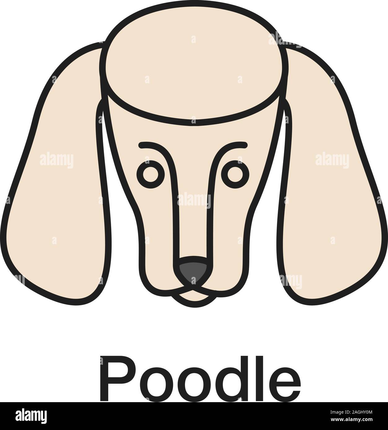 Poodle color icon. Isolated vector illustration Stock Vector Image ...