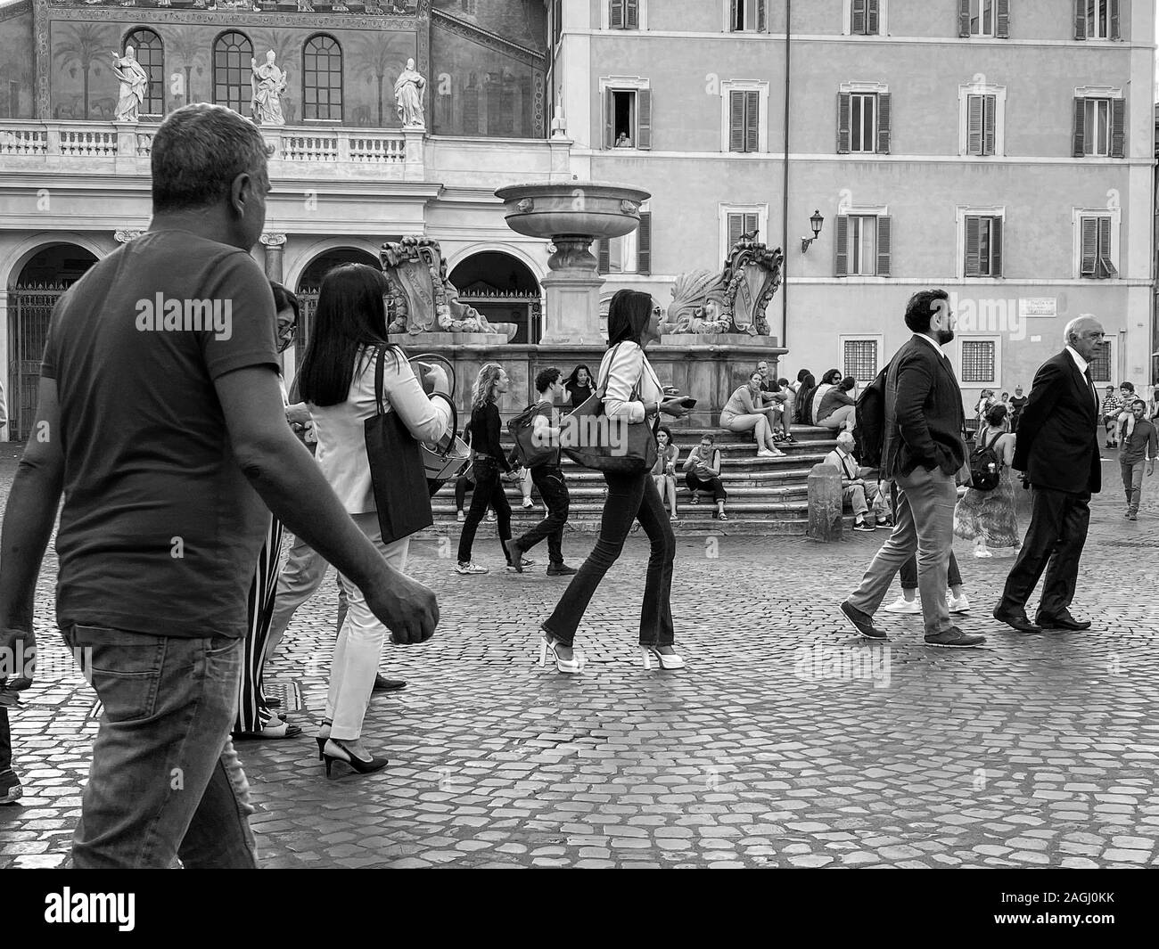 People on the streets of Rome Stock Photo