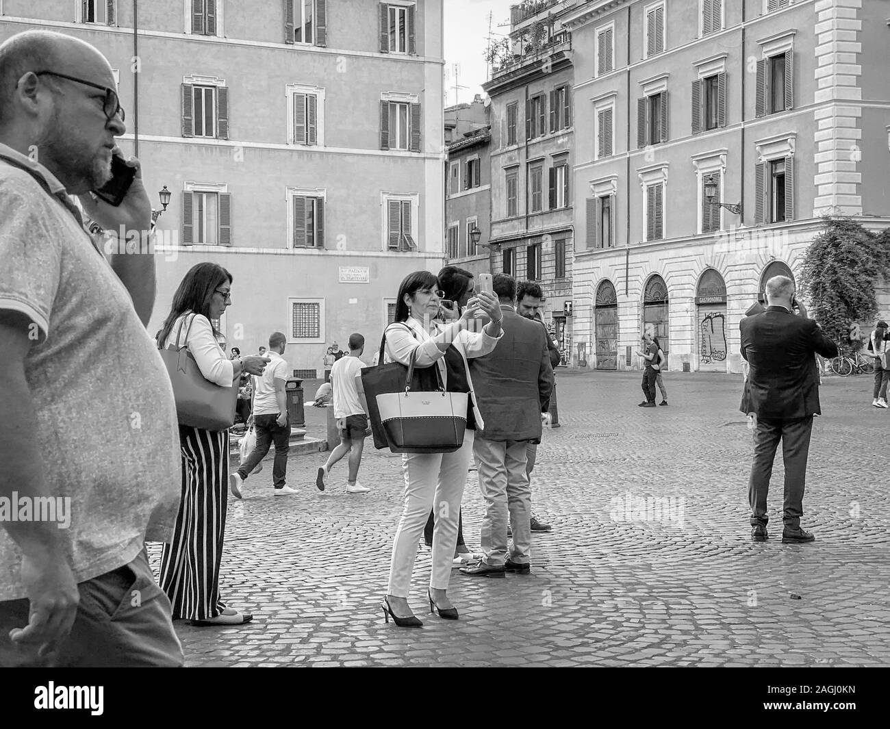 People on the streets of Rome Stock Photo