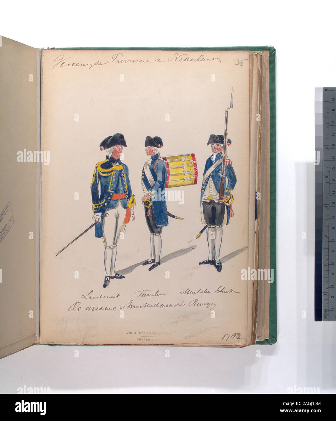 Draper Fund; Luitenant, Tambour, [...] Schutter de niewe Amsterdamsche Burgerij. 1782 Stock Photo