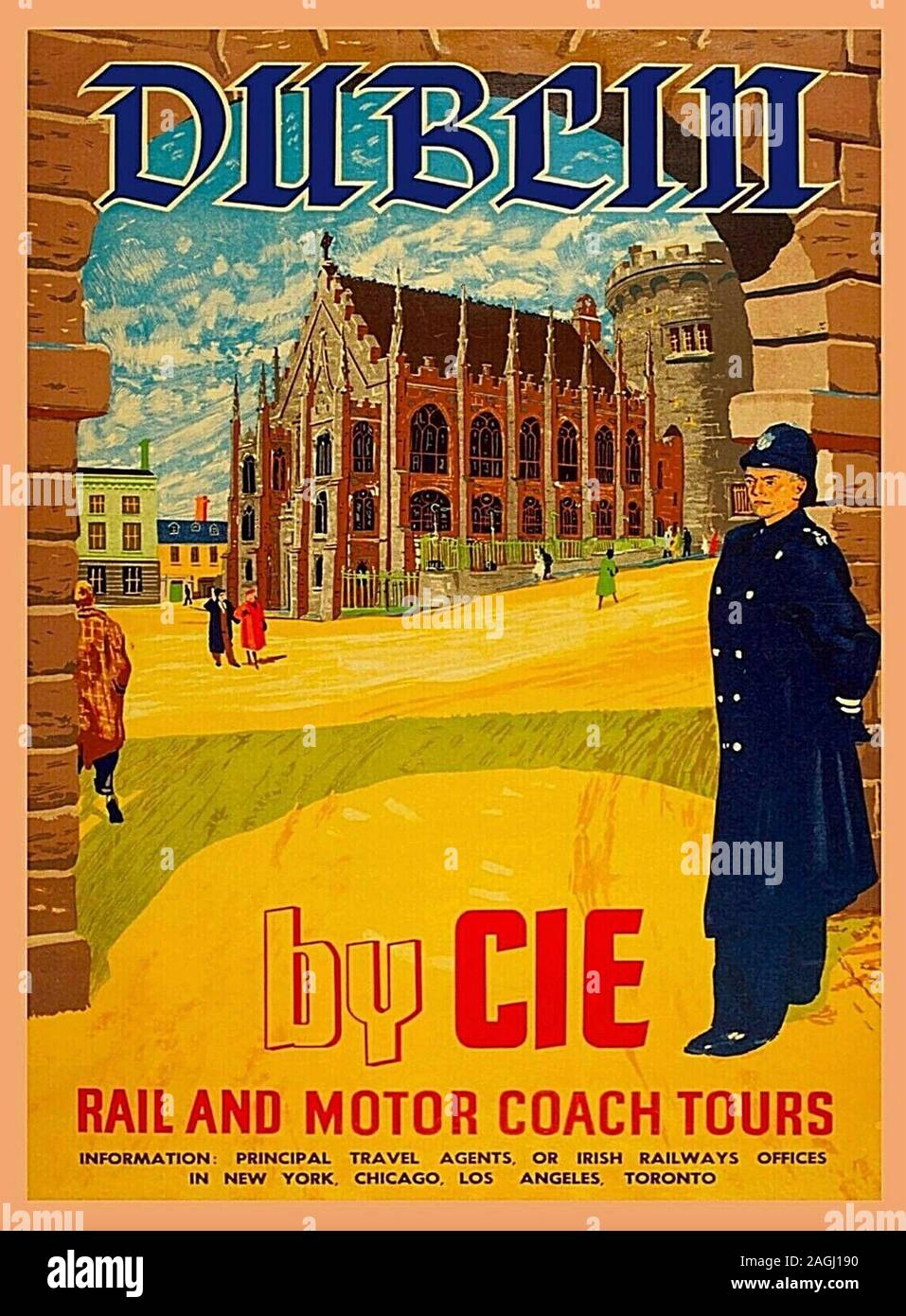 DUBLIN poster issued by CIE the Irish state transport authority about 1912 Stock Photo